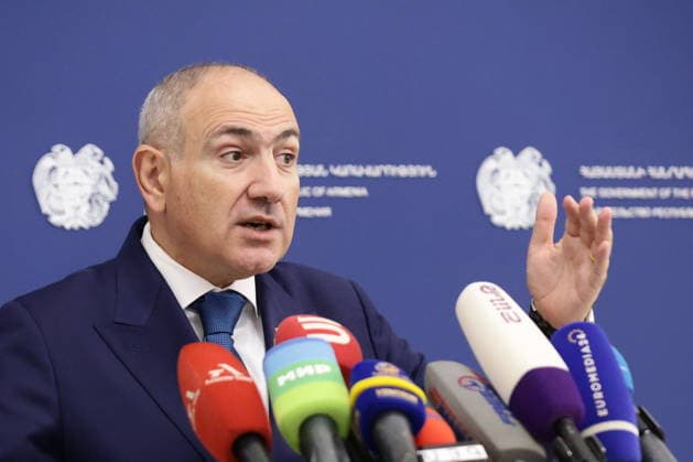 ARMENIA, YEREVAN - OCTOBER 1, 2026: Armenia s Prime Minister Nikol Pashinyan gives a press briefing Yerevan Armenia  - ZUMAt113 20261001_zaa_t113_043 Copyright: xAlexanderxPatrinx
