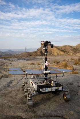 ESA Tests the Charlie Mars Rover from the ExoMars Rosalind Franklin Mission in Tabernas Images of the Charlie Mars rover in the Tabernas Desert On October 1, 2026, in Tabernas, Almería, Andalusia, Spain The European Space Agency (ESA) is conducting field tests of the Charlie Mars rover in Tabernas, Almería, with the goal of testing technologies and operations that will be relevant to the ExoMars Rosalind Franklin mission, designed to explore the surface of Mars October 1, 2026 Marian Leó Almería, Andalusia Almería, Andalusia Spain  Copyright: xMarianxLeonx 7812228