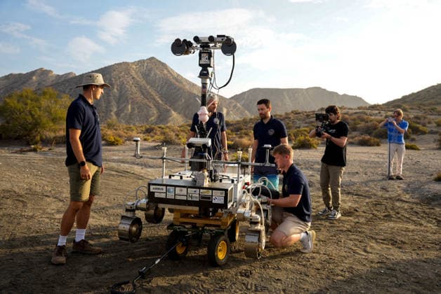 ESA Tests the Charlie Mars Rover from the ExoMars Rosalind Franklin Mission in Tabernas Images of the Charlie Mars rover in the Tabernas Desert October 1, 2026, in Tabernas, Almería, Andalusia, Spain The European Space Agency (ESA) is conducting field tests of the Charlie Mars rover in Tabernas, Almería, with the goal of testing technologies and operations that will be relevant to the ExoMars Rosalind Franklin mission, designed to explore the surface of Mars October 1, 2026 Marian Leó Almería, Andalusia Almería, Andalusia Spain  Copyright: xMarianxLeonx 7812291