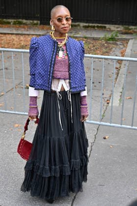 PFW Chloe Outside Arrivals JR Cynthia Erivo arriving at the Chloe show during Paris Fashion Week, in Paris, France on 1 October 2026. Photo by Julien Reynaud APS-Medias ABACAPRESS.COM Paris France  Copyright: xReynaudxJulien APS-Medias ABACAx