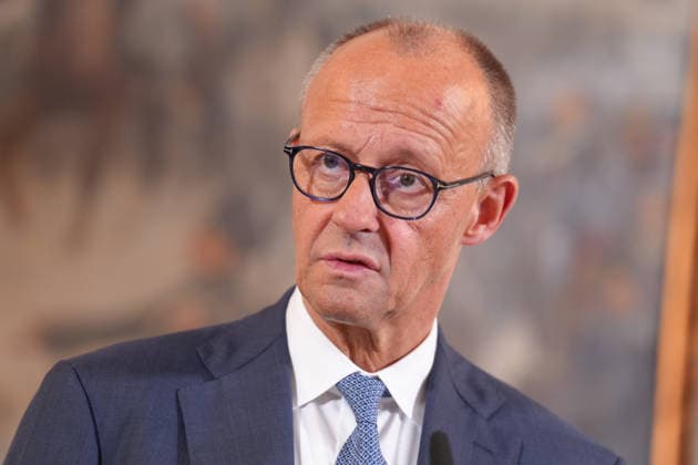 Besuch des Deutsch-Niederlaendischen Corps mit Bundeskanzler Merz Bundeskanzler Friedrich Merz im Portrait bei der Pressekonferenz nach dem Besuch des 1. Deutsch-Niederlaendischen Corps, Muenster, 01.10.2026