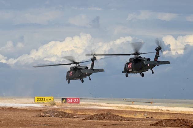 TEKNOFEST Southeast in Turkiye s Sanliurfa SANLIURFA, TURKIYE - OCTOBER 01: Gendarmerie Aviation Command helicopters execute an aerial demonstration on the second day of the TEKNOFEST aviation, space, and technology festival at Sanliurfa GAP Airport in Sanliurfa, Turkiye, on October 01, 2026. Ozkan Bilgin Anadolu Sanliurfa Turkey. Editorial use only. Please get in touch for any other usage.  Copyright: x2026xAnadoluxOzkanxBilginx