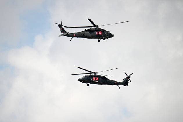 TEKNOFEST Southeast in Turkiye s Sanliurfa SANLIURFA, TURKIYE - OCTOBER 01: Gendarmerie Aviation Command helicopters execute an aerial demonstration on the second day of the TEKNOFEST aviation, space, and technology festival at Sanliurfa GAP Airport in Sanliurfa, Turkiye, on October 01, 2026. Ozkan Bilgin Anadolu Sanliurfa Turkey. Editorial use only. Please get in touch for any other usage.  Copyright: x2026xAnadoluxOzkanxBilginx
