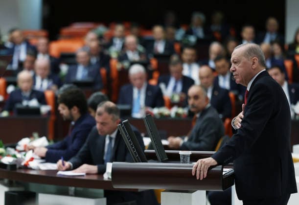 Turkish President Recep Tayyip Erdogan ANKARA, TURKIYE - OCTOBER 1: (----EDITORIAL USE ONLY - MANDATORY CREDIT - TURKISH PRESIDENCY MURAT CETINMUHURDAR HANDOUT - NO MARKETING NO ADVERTISING CAMPAIGNS - DISTRIBUTED AS A SERVICE TO CLIENTS----) Turkish President Recep Tayyip Erdogan delivers a speech during the Opening Event of the 5th Legislative Year of the 28th Term of the Grand National Assembly of Turkiye (GNAT), in Ankara, Turkiye on October 1, 2026. TUR Presidency Murat Cetinmuhurdar Anadolu Ankara Turkey. Editorial use only. Please get in touch for any other usage.  Copyright: x2026xAnadoluxTURxPresidency xMuratxCetinmuhurdarx
