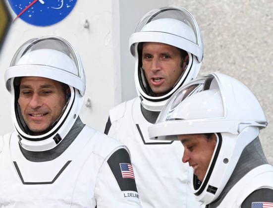 SpaceX Prepares to Launch Crew-13 Mission for NASA from Cape Canaveral, Florida CAPE CANAVERAL, FLORIDA, UNITED STATES - OCTOBER 1: (L-R) NASA astronaut Luke Delaney, Canadian Space Agency astronaut Joshua Kutryk, and NASA astronaut Jessica Watkins walk out from the Neil Armstrong Operations and Checkout Building at the Kennedy Space Center ahead of their scheduled launch aboard a SpaceX Falcon 9 rocket on October 1, 2026 in Cape Canaveral, Florida. The Crew-13 astronauts will launch from pad 40 at Cape Canaveral Space Force Station for a six month mission to the International Space Station. Paul Hennesy Anadolu Florida United States. Editorial use only. Please get in touch for any other usage.  Copyright: x2026xAnadoluxPaulxHennesyx