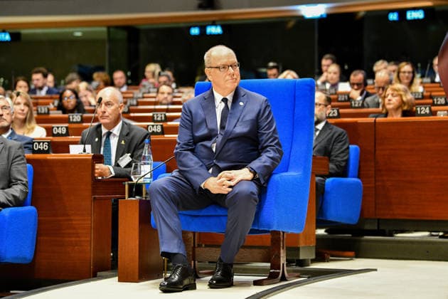 Prince Albert II of Monaco addresses Parliamentary Assembly of Council of Europe STRASBOURG, FRANCE - OCTOBER 01: Prince Albert II of Monaco sits in the Parliamentary Assembly chamber ahead of his address in Strasbourg, France on October 1, 2026. Ahmet Sel Anadolu Strasbourg France. Editorial use only. Please get in touch for any other usage.  Copyright: x2026xAnadoluxAhmetxSelx