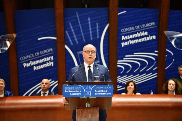 Prince Albert II of Monaco addresses Parliamentary Assembly of Council of Europe STRASBOURG, FRANCE - OCTOBER 01: Prince Albert II of Monaco addresses the Parliamentary Assembly of the Council of Europe (PACE) in Strasbourg, France on October 1, 2026. Ahmet Sel Anadolu Strasbourg France. Editorial use only. Please get in touch for any other usage.  Copyright: x2026xAnadoluxAhmetxSelx