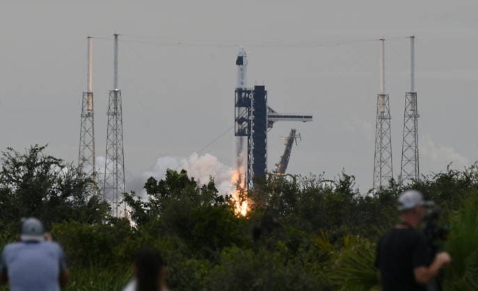 SpaceX Launches Crew-13 Mission for NASA from Cape Canaveral, Florida CAPE CANAVERAL, FLORIDA, UNITED STATES - OCTOBER 1: NASA astronauts Jessica Watkins and Luke Delaney, Canadian Space Agency astronaut Joshua Kutryk, and Roscosmos cosmonaut Sergey Teteryatnikov lift off from pad 40 at Cape Canaveral Space Force Station aboard a SpaceX Falcon 9 rocket on October 1, 2026 in Cape Canaveral, Florida. The Crew-13 mission will take the crew of four to the International Space Station for six months. Paul Hennesy Anadolu Florida United States. Editorial use only. Please get in touch for any other usage.  Copyright: x2026xAnadoluxPaulxHennesyx