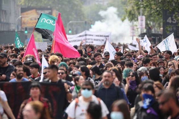 Santiago, October 1, 2026—The Chilean Student Confederation and social organizations are calling for a national strike in Santiago and other regions, demanding funding for public education as part of the debate on the 2027 Budget Bill. Dragomir Yankovic Aton Chile, Santiago, Chile Aton 1195910  Copyright: DRAGOMIRxYANKOVIC ATONxCHILE