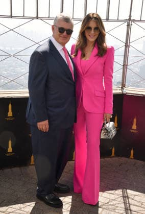 NEW YORK, NY- OCTOBER 1: William P. Lauder and Elizabeth Hurley light the Empire State Building to Honor The EstÃ e Lauder Companies™ Breast Cancer Campaign and Breast Cancer Awareness Month on October 1, 2026 in New York City. Copyright: xmpi099 MediaPunchx