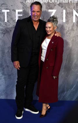 Tenzing Gala Screening in London, England. David Seaman and wife Frankie Poultney attend the Tenzing Gala Screening at Curzon Mayfair in London, England on October 01, 2026. London Curzon Mayfair UK Copyright: xFredxDuvalx