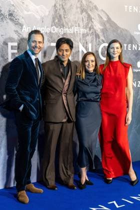 October 1, 2026, London, United Kingdom: (L-R), Tom Hiddleston, Genden Phuntsok, Jennifer Peedom and Caitriona Balfe attend the London Gala Screening of TENZING at Curzon Mayfair, London.Cast and Guests attend the red carpet for the London Gala Screening of TENZING at Curzon Mayfair London United Kingdom  - ZUMAs197 20261001_aaa_s197_344 Copyright: xPhilxLewisx