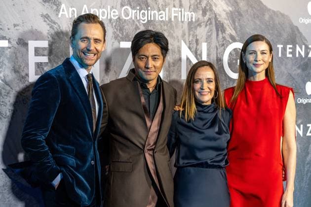 October 1, 2026, London, United Kingdom: (L-R), Tom Hiddleston, Genden Phuntsok, Jennifer Peedom and Caitriona Balfe attend the London Gala Screening of TENZING at Curzon Mayfair, London.Cast and Guests attend the red carpet for the London Gala Screening of TENZING at Curzon Mayfair London United Kingdom  - ZUMAs197 20261001_aaa_s197_341 Copyright: xPhilxLewisx