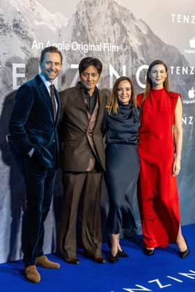 October 1, 2026, London, United Kingdom: (L-R), Tom Hiddleston, Genden Phuntsok, Jennifer Peedom and Caitriona Balfe attend the London Gala Screening of TENZING at Curzon Mayfair, London.Cast and Guests attend the red carpet for the London Gala Screening of TENZING at Curzon Mayfair London United Kingdom  - ZUMAs197 20261001_aaa_s197_320 Copyright: xPhilxLewisx
