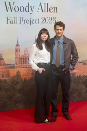 Woody Allen und Peter Vives beim offiziellen Empfang zum Drehstart des Woody Allen Fall Project 2026 in den Teatros del Canal. Madrid, 01.10.2026