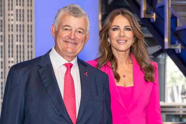 October 1, 2026, New York, New York, USA: WILLIAM P. LAUDER and ELIZABETH HURLEY visit the Empire State Building in New York to honor Breast Cancer Awareness Month and the Breast Cancer Campaign with The Estee Lauder Company. 1 October 2026 New York USA  - ZUMAa265 20261001_zep_a265_042 Copyright: xEricxAcquayex