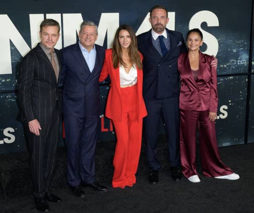 Animals Premiere - Los Angeles, USA LOS ANGELES, USA. October 01, 2026: Matt Damon, Ted Sarandos, Luciana Damon, Ben Affleck & Bela Bajaria at the premiere for Animals at Directors Village. Los Angeles CA USA  Copyright: xPaulxSmith Featureflashx