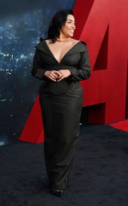Cast member Adriana Paz attends the premiere of Netflix s political and psychological thriller Animals at the Westwood Village Theater in Los Angeles on Thursday, October 1, 2026. Storyline: Desperate to pay their son s ransom, a mayoral candidate and his wife resort to extreme measures, revealing dark secrets they never intended to bring to light.  LAP2026100104 JIMxRUYMEN