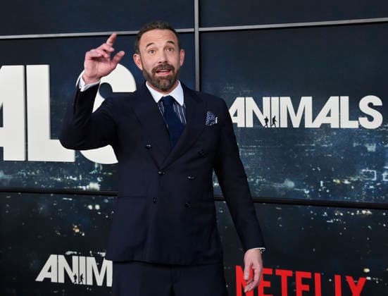 Director, writer and cast member Ben Affleck attends the premiere of Netflix s political and psychological thriller Animals at the Westwood Village Theater in Los Angeles on Thursday, October 1, 2026. Storyline: Desperate to pay their son s ransom, a mayoral candidate and his wife resort to extreme measures, revealing dark secrets they never intended to bring to light.  LAP2026100128 JIMxRUYMEN
