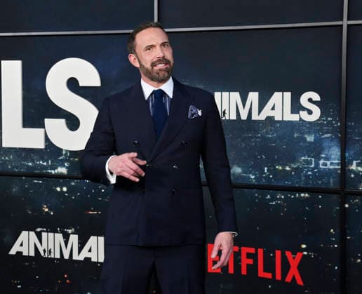 Director, writer and cast member Ben Affleck attends the premiere of Netflix s political and psychological thriller Animals at the Westwood Village Theater in Los Angeles on Thursday, October 1, 2026. Storyline: Desperate to pay their son s ransom, a mayoral candidate and his wife resort to extreme measures, revealing dark secrets they never intended to bring to light.  LAP2026100129 JIMxRUYMEN