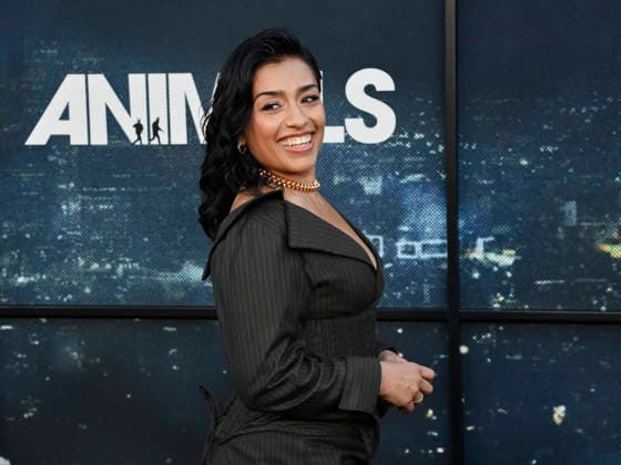 Cast member Adriana Paz attends the premiere of Netflix s political and psychological thriller Animals at the Westwood Village Theater in Los Angeles on Thursday, October 1, 2026. Storyline: Desperate to pay their son s ransom, a mayoral candidate and his wife resort to extreme measures, revealing dark secrets they never intended to bring to light.  LAP2026100113 JIMxRUYMEN