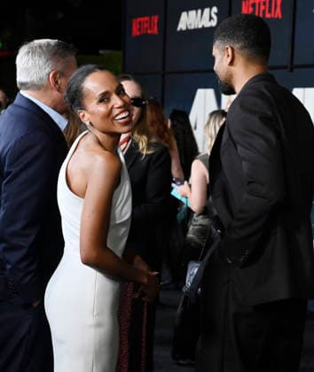 Kerry Washington and Nnamdi Asomugha attend the premiere of Netflix s political and psychological thriller Animals at the Westwood Village Theater in Los Angeles on Thursday, October 1, 2026. Storyline: Desperate to pay their son s ransom, a mayoral candidate and his wife resort to extreme measures, revealing dark secrets they never intended to bring to light.  LAP2026100161 JIMxRUYMEN