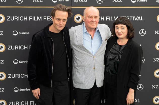 August Diehl, Hanns Zischler und Gast bei der Premiere des Kinofilms Vaterland auf dem 22. Zurich Film Festival im Arthouse Le Paris. Zürich, 01.10.2026