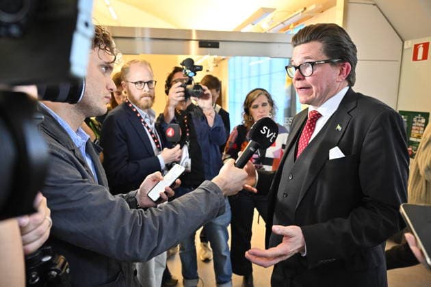 STOCKHOLM, SWEDEN 20261002 Andreas Norlén, Speaker of the Riksdag, during a press conference regarding the ongoing formation of a government STOCKHOLM, SWEDEN x10040x  Copyright: xAndersxWiklund TTx PRESSTRÄFF ANDREAS NORLEN gs0XRD8SR1E