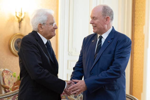 October 2, 2026, Principato Di Monaco: A handout picture, provided by Quirinale Press Office, shows Italian President of the Republic Sergio Mattarella with Prince Albert II of Monaco at the Prince s Palace, Monaco, 2 October 2026. ANSA Ammendola +++ ANSA PROVIDES ACCESS TO THIS HANDOUT PHOTO TO BE USED SOLELY TO ILLUSTRATE NEWS REPORTING OR COMMENTARY ON THE FACTS OR EVENTS DEPICTED IN THIS IMAGE - NO ARCHIVING - NO LICENSING - NPK Principato Di Monaco  - ZUMAa110 20261002_zaf_a110_005 Copyright: xQuirinalexPressxOffice Francescox