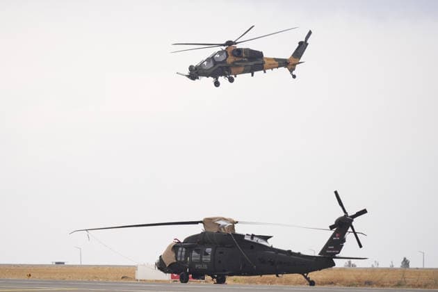 TEKNOFEST Southeast in Turkiye s Sanliurfa SANLIURFA, TURKIYE - OCTOBER 02: Gendarmerie Atak Helicopters perform demonstration flight at the TEKNOFEST Southeast, world s largest aviation, space, and technology festival continues at the Sanliurfa GAP Airport for its 15th edition in Sanliurfa, Turkiye on October 02, 2026. Bunyamin Celik Anadolu Sanliurfa Turkey. Editorial use only. Please get in touch for any other usage.  Copyright: x2026xAnadoluxBunyaminxCelikx