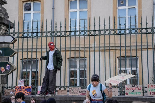 Students clash with police during high-school mobilization in Nancy NANCY, FRANCE - OCTOBER 2: Students gather around several schools and clash with police forces as a nationwide high-school mobilization continues over school conditions and demands for greater education resources in Nancy, France on October 2, 2026. Police deploy security units around several locations as demonstrations and blockades continue. Muhammed Said Tako Anadolu Nancy France. Editorial use only. Please get in touch for any other usage.  Copyright: x2026xAnadoluxMuhammedxSaidxTakox