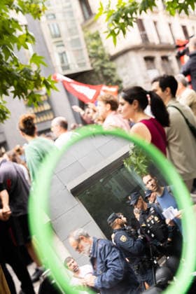 October 2, 2026, Madrid, Madrid, SPAIN: Thousands of people from Madrid gather in front of the Congress of Deputies while the decrees on the protection of the right to housing and against real estate speculation are debated. The right-wing parties (PP, VOX, JUNTS) promise to overthrow the initiatives that were negotiated with the Tenants Union that maintains a camp of 1,200 stores in Puerta del Sol. Madrid SPAIN - ZUMAl221 20261002_zip_l221_018 Copyright: xIgnacioxLopezxIsasmendix