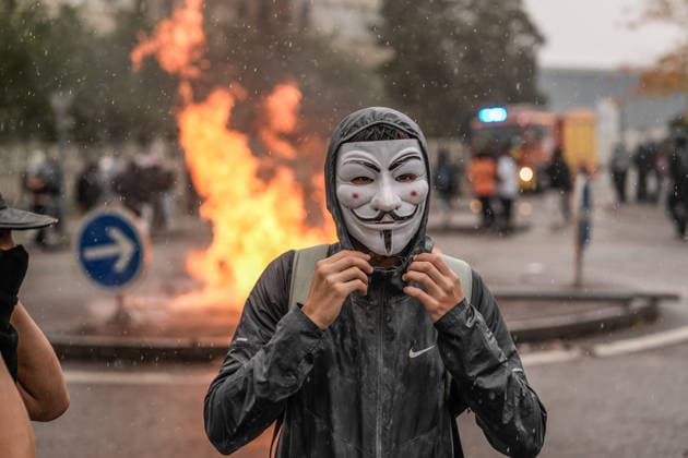 Students clash with police during high-school mobilization in Nancy NANCY, FRANCE - OCTOBER 2: Students gather around several schools and clash with police forces as a nationwide high-school mobilization continues over school conditions and demands for greater education resources in Nancy, France on October 2, 2026. Police deploy security units around several locations as demonstrations and blockades continue. Muhammed Said Tako Anadolu Nancy France. Editorial use only. Please get in touch for any other usage.  Copyright: x2026xAnadoluxMuhammedxSaidxTakox