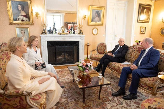 October 2, 2026, Monte Carlo, Rome, Principality of Monaco: President of the Republic Sergio Mattarella, Laura Mattarella, Prince Albert II of Monaco and Princess Charlene of Monaco during the State Visit, Monte Carlo, 02 10 2026 Monte Carlo Principality of Monaco  - ZUMAa289 20261002_zia_a289_067 Copyright: xAmmendolaxUffxStampax xAgfx