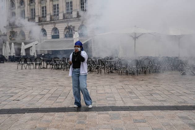 Students clash with police during high-school mobilization in Nancy NANCY, FRANCE - OCTOBER 2: Students gather around several schools and clash with police forces as a nationwide high-school mobilization continues over school conditions and demands for greater education resources in Nancy, France on October 2, 2026. Police deploy security units around several locations as demonstrations and blockades continue. Muhammed Said Tako Anadolu Nancy France. Editorial use only. Please get in touch for any other usage.  Copyright: x2026xAnadoluxMuhammedxSaidxTakox
