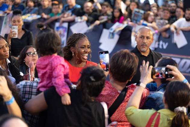 NAUCALPAN, M - OCTOBER 1: Teyonah Parris at the fan event for Matchbox: The Movie at the Toreo Parque Central shopping mall in Naucalpan, Mexico on October 1, 2026. Copyright: xMatchbox:xThexMoviex