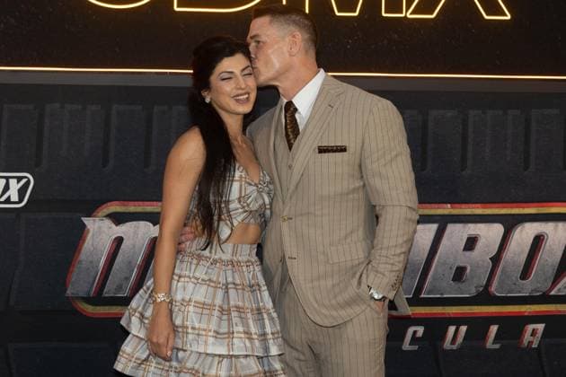 NAUCALPAN, M - OCTOBER 1: Shay Shariatzadeh and John Cena at the fan event for Matchbox: The Movie at the Toreo Parque Central shopping mall in Naucalpan, Mexico on October 1, 2026. Copyright: xMatchbox:xThexMoviex