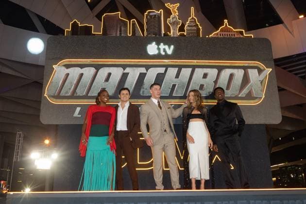 NAUCALPAN, M - OCTOBER 1: Teyonah Parris, Arturo Castro, John Cena, Jessica Biel, and Sam Richardson at the fan event for Matchbox: The Movie at the Toreo Parque Central shopping mall in Naucalpan, Mexico on October 1, 2026. Copyright: xMatchbox:xThexMoviex