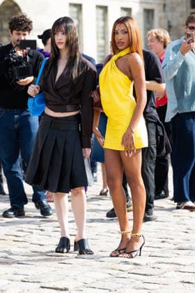 Paris Fashion Week: Celebrity Arrivals at the Loewe Fashion Show—Megan Skiendiel and Lara Raj of Katseye 460139 October 2, 2026  Copyright: xIvankaxVoisinx xStarfacex STAR_460139_035