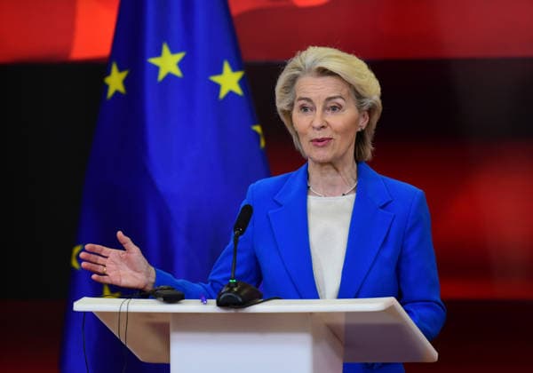 President of the European Commission Ursula von der Leyen during a joint press conference with the Prime Minister of North Macedonia Hristijan Mickoski in Skopje, North Macedonia, 2 October 2026. IMAGO PETR STOJANOVSKI