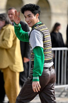 PFW Loewe Outside Arrivals Tawan arriving at the Loewe show during Paris Fashion Week, in Paris, France on 2 October 2026. Photo by Julien Reynaud APS-Medias ABACAPRESS.COM Paris France  Copyright: xReynaudxJulien APS-Medias ABACAx