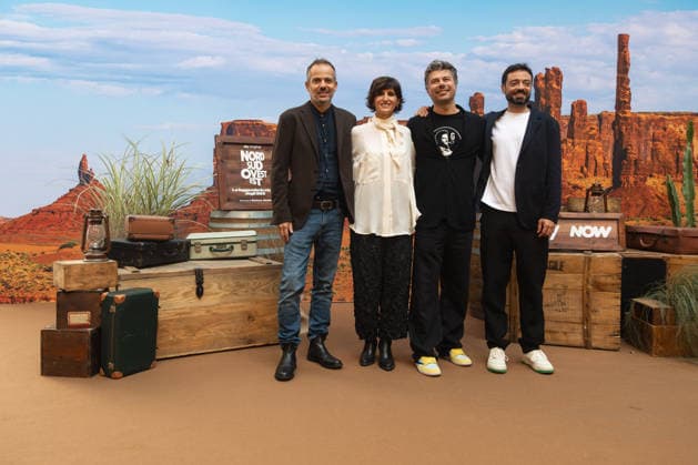 News - PHOTOCALL - SKY - NORD SUD OVEST EST LA LEGGENDARIA STORIA DEGLI 883 Sydney Sibilla. Francesco Capaldo, Alice Filippi during PHOTOCALL - SKY - NORD SUD OVEST EST LA LEGGENDARIA STORIA DEGLI 883 , News in Milano , Italy, October 02 2026 Milano Pelota Italy Copyright: xLucaxMichelix xLiveMediax LPN_2713297