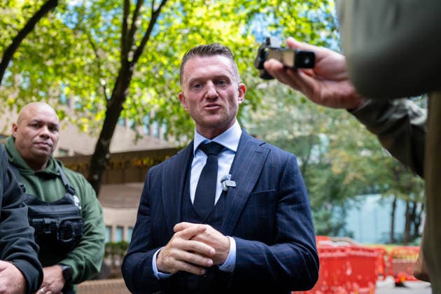 Tommy Robinson leaves Southwark Crown Court LONDON, UNITED KINGDOM - OCTOBER 2: Tommy Robinson, whose real name is Stephen Yaxley-Lennon, leaves Southwark Crown Court in London, Britain, October 2, 2026, after attending an application hearing ahead of his trial on two charges of harassment causing fear of violence against two MailOnline journalists. He has pleaded not guilty. Thomas Krych Anadolu London United Kingdom. Editorial use only. Please get in touch for any other usage.  Copyright: x2026xAnadoluxThomasxKrychx