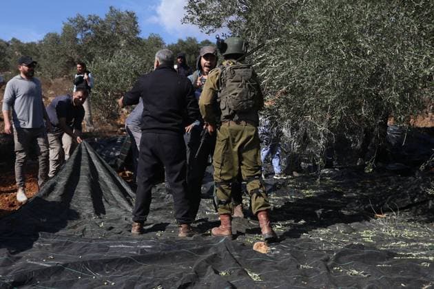 Israeli Settlers And Forces Attacked Palestinian Farmers During Olive Harvest In Beita BEITA, NABLUS, PALESTINE OCTOBER 2, 2026: Israeli settlers and Israeli forces attacked Palestinian farmers while they were picking olives in the Jabal Al-Arma area, east of Beita, south of Nablus. Settlers fired live ammunition toward the farmers, with no injuries reported. According to the Palestinian Red Crescent Society, Israeli forces also beat a 46-year-old Palestinian farmer during raids on olive farms in Beita. Witnesses told Anadolu that Israeli forces fired stun grenades and tear gas at farmers in the Jabal Al-Arma area, forcing them to leave. The olive harvest begins in early October and continues through the end of November, making it an im Copyright: x xSalmanxMohsenxAlkhatibx xJNAxPressx