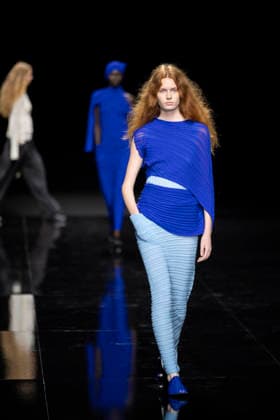 PFW - Issey Miyake Runway Models walks during Issey Miyake Women s Spring Summer 2027 collection fashion show as part of the Paris Fashion Week, in Paris on October 2, 2026. Photo by Eliot Blondet ABACAPRESS.COM Paris France France  Copyright: xBlondetxEliot ABACAx