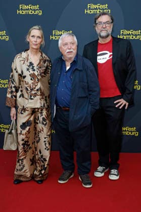 Pamela Biermann, Wolf Biermann und Jens Meurer bei der Premiere des Dokumentarfilms Biermann auf dem 34. Filmfest Hamburg 2026 im Cinemaxx Dammtor. Hamburg, 02.10.2026