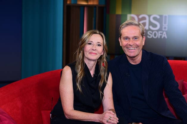 Andrea Wulf and Hinnerk Baumgarten during the Das Rote Sofa tv show at NDR Studios on October 2, 2026 in Hamburg, Germany Andrea Wulf attends the tv show Das Rote Sofa in Hamburg, Germany