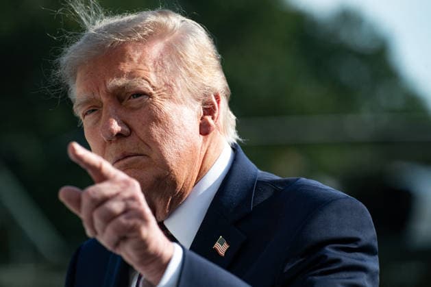 President Trump Departs the South Lawn United States President Donald J Trump speaks to press as he departs the South Lawn in Washington, DC, USA, on Friday, October 2, 2026. Credit: Annabelle Gordon Pool via CNP Washington District of Columbia United States  Copyright: xPool ABACAx