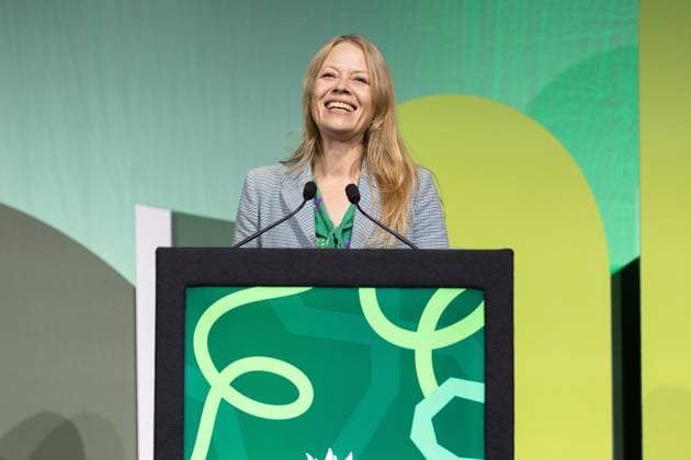 October 2, 2026, Brighton, United Kingdom: Brighton MP Sian Berry speaks on day one of the Green Party Conference in Brighton.The Green Party hold their annual Party Conference in Brighton Brighton United Kingdom - ZUMAs197 20261002_aaa_s197_040 Copyright: xPhilxLewisx