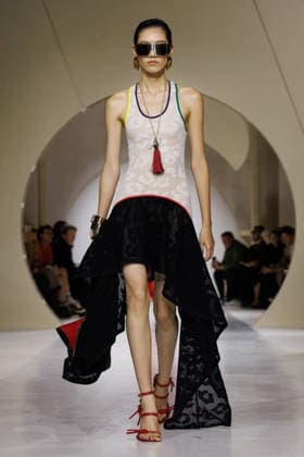 (261003) -- PARIS, Oct. 3, 2026 -- A model presents a creation from the Womenswear Spring Summer 2027 collections by Givenchy during the Paris Fashion Week in Paris, France, Oct. 2, 2026. ( Handout via Xinhua) FRANCE-PARIS-FASHION WEEK-GIVENCHY MeetEurope 